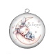 Pendentif Cabochon Argent - lapin