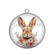 Pendentif Cabochon Argent - lapin