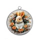 Pendentif Cabochon Argent - lapin