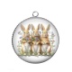 Pendentif Cabochon Argent - lapin