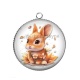 Pendentif Cabochon Argent - lapin