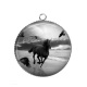 Pendentif Cabochon Argent - cheval
