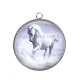 Pendentif Cabochon Argent - cheval