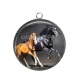 Pendentif Cabochon Argent - cheval