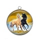 Pendentif Cabochon Argent - cheval