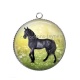 Pendentif Cabochon Argent - cheval