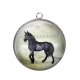 Pendentif Cabochon Argent - cheval