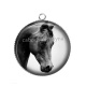 Pendentif Cabochon Argent - cheval