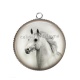 Pendentif Cabochon Argent - cheval