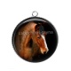 Pendentif Cabochon Argent - cheval