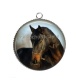 Pendentif Cabochon Argent - cheval