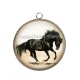 Pendentif Cabochon Argent - cheval