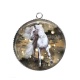 Pendentif Cabochon Argent - cheval