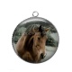 Pendentif Cabochon Argent - cheval