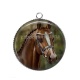 Pendentif Cabochon Argent - cheval