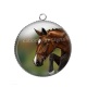 Pendentif Cabochon Argent - cheval