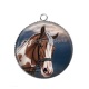 Pendentif Cabochon Argent - cheval