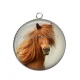Pendentif Cabochon Argent - cheval