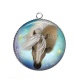 Pendentif Cabochon Argent - licorne