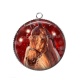 Pendentif Cabochon Argent - cheval