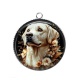 Pendentif Cabochon Argent - chien