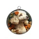 Pendentif Cabochon Argent - chien