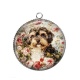 Pendentif Cabochon Argent - chien
