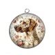 Pendentif Cabochon Argent - chien