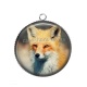 Pendentif Cabochon Argent - renard