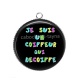Pendentif Cabochon Argent - je suis un coiffeur qui décoiffe