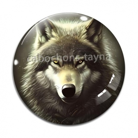 Cabochon Verre - loup
