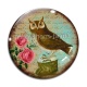 Cabochon Verre - hibou