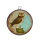 Pendentif Cabochon Argent - hibou