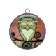 Pendentif Cabochon Argent - hibou