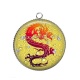 Pendentif Cabochon Argent - dragon