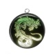 Pendentif Cabochon Argent - dragon