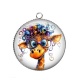 Pendentif Cabochon Argent - girafe