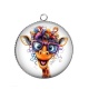 Pendentif Cabochon Argent - girafe