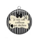 Pendentif Cabochon Argent - je suis une coiffeuse qui déchire