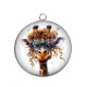 Pendentif Cabochon Argent - girafe