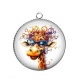 Pendentif Cabochon Argent - girafe