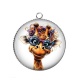 Pendentif Cabochon Argent - girafe