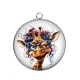 Pendentif Cabochon Argent - girafe