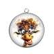 Pendentif Cabochon Argent - girafe