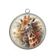 Pendentif Cabochon Argent - girafe
