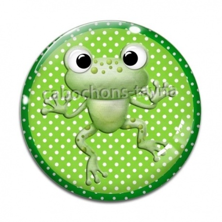Cabochon Verre - grenouille