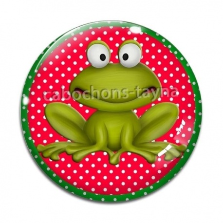 Cabochon Verre - grenouille