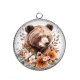 Pendentif Cabochon Argent - ours