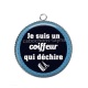 Pendentif Cabochon Argent - je suis un coiffeur qui déchire