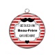 Pendentif Cabochon Argent - je suis un beau frère qui déchire